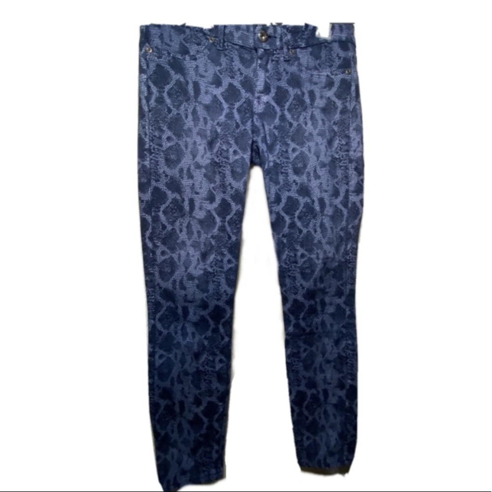 Rich & Skinny Blue Python Print Legacy Jeans snake